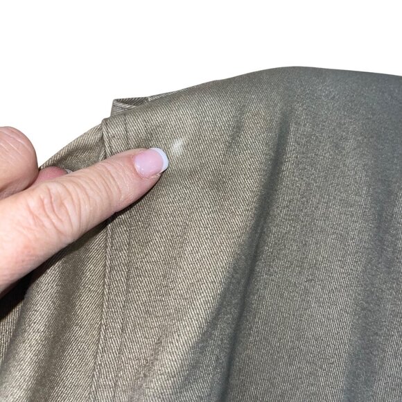 Together Vintage Womens Military Trench Coat Size 10 Khaki Green Button Lined - Picture 8 of 16